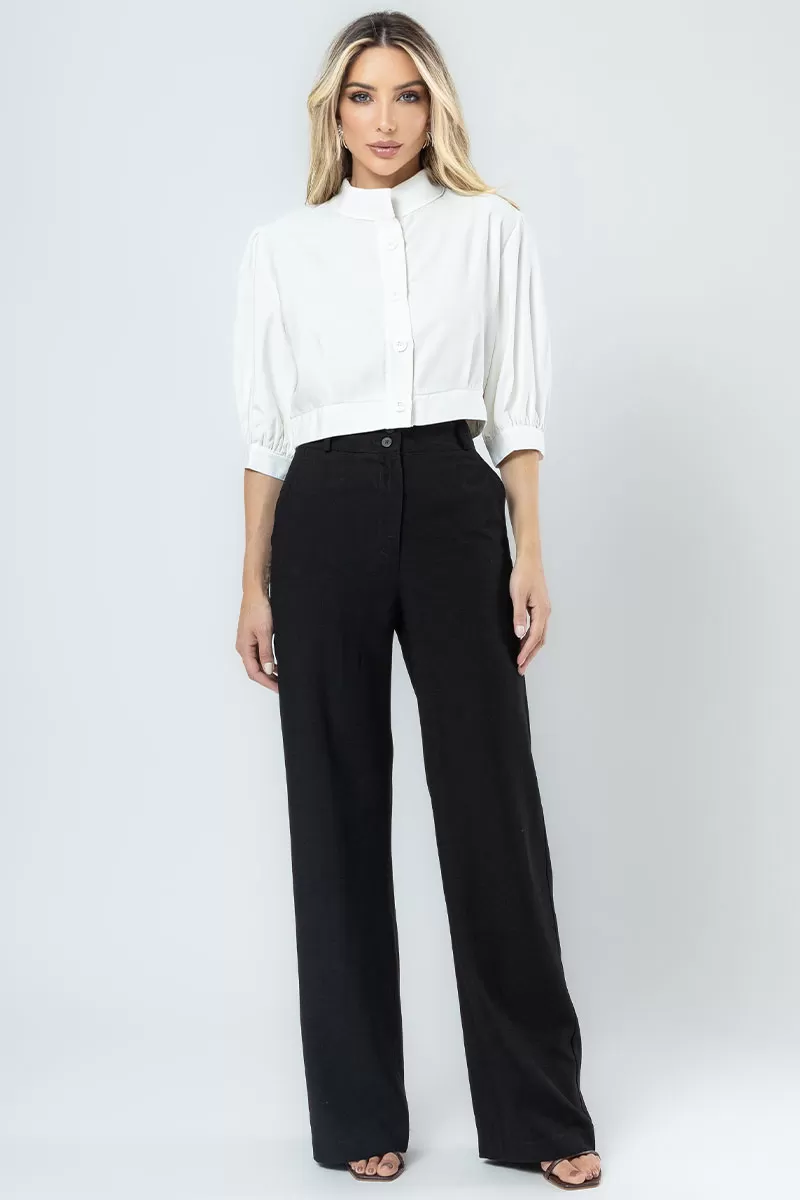 Miss Misses - Nathalia Shirt With Off White Sleeve Buttons - 80561030 Miss Misses - Nathalia Shirt With Off White Sleeve Buttons - 80561030