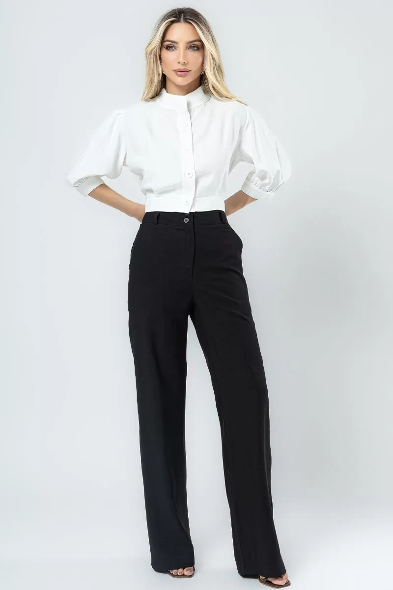 Miss Misses - Nathalia Shirt With Off White Sleeve Buttons - 80561030 Miss Misses - Nathalia Shirt With Off White Sleeve Buttons - 80561030