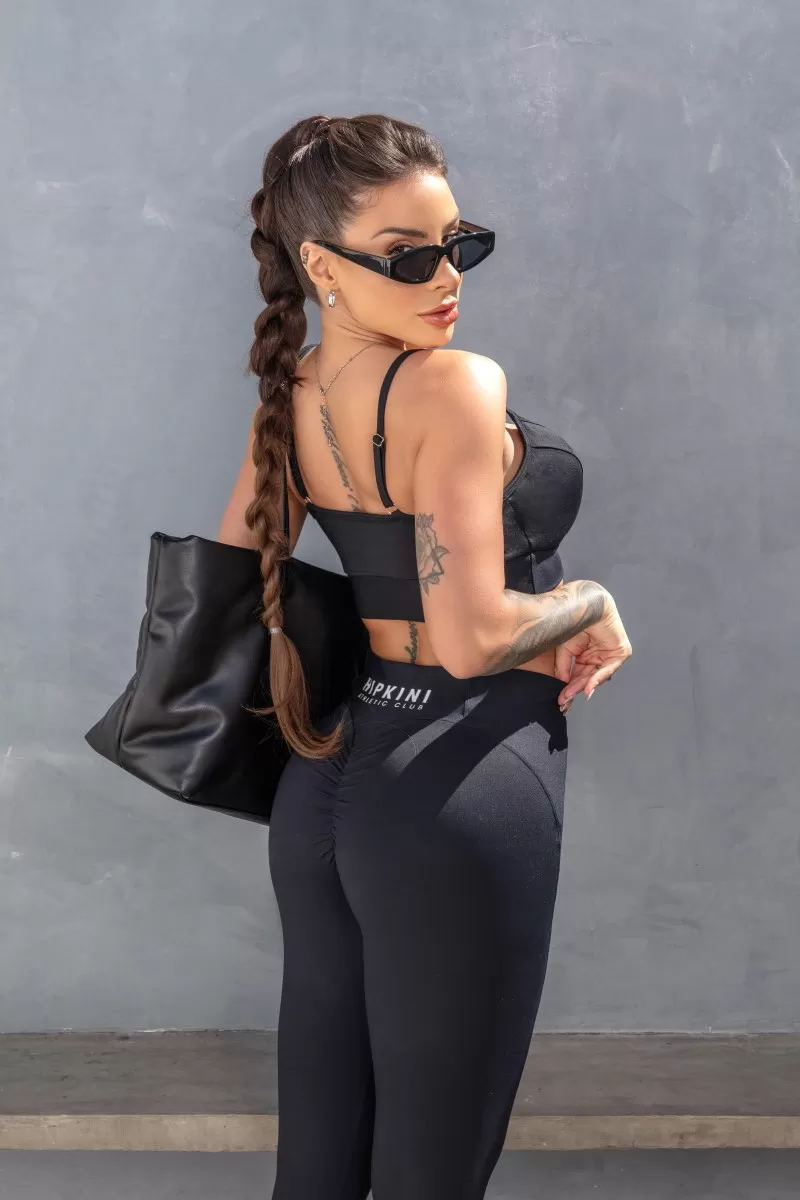 Hipkini - Top Movement Preto com Silk com Bojo - 33330678