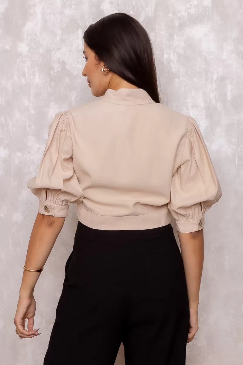 Miss Misses - Shirt Miss Misses Nathalia Sleeve With Beige Buttons - 80561BEGE Miss Misses - Shirt Miss Misses Nathalia Sleeve With Beige Buttons - 80561BEGE