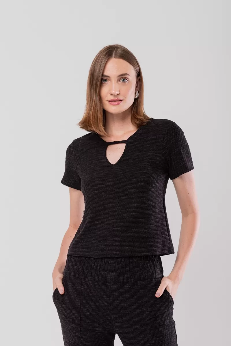 Hidrogênio - MG SHORT BLOUSE WITH DROP FLAME BLACK SWEATSHIRT - 20132001 Hidrogênio - MG SHORT BLOUSE WITH DROP FLAME BLACK SWEATSHIRT - 20132001