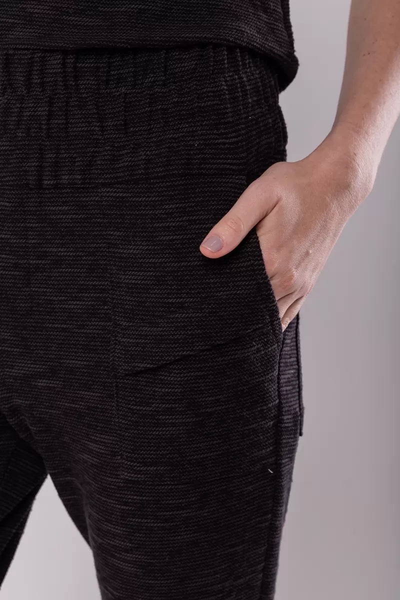 Hidrogênio - VERONICA BLACK ELASTIC PLEATED JOGGER PANTS - 20133001 Hidrogênio - VERONICA BLACK ELASTIC PLEATED JOGGER PANTS - 20133001