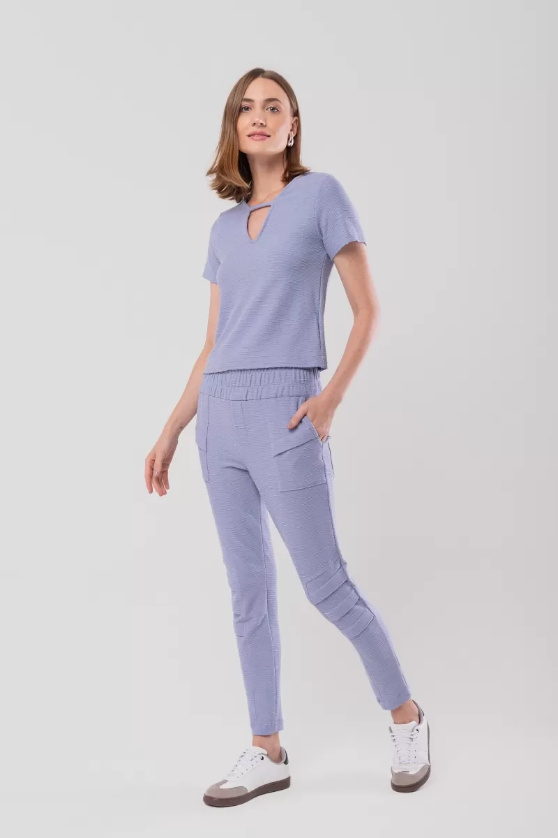 Hidrogênio - VERONICA BABY BLUE ELASTIC PLEATED JOGGER PANTS - 20133111 Hidrogênio - VERONICA BABY BLUE ELASTIC PLEATED JOGGER PANTS - 20133111