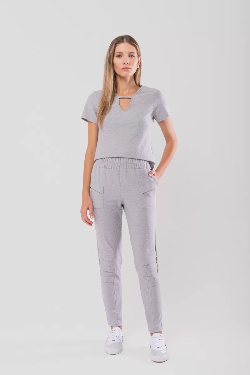 Hidrogênio - VERONICA GREY ELASTIC PLEATED JOGGER PANTS - 20133030 Hidrogênio - VERONICA GREY ELASTIC PLEATED JOGGER PANTS - 20133030
