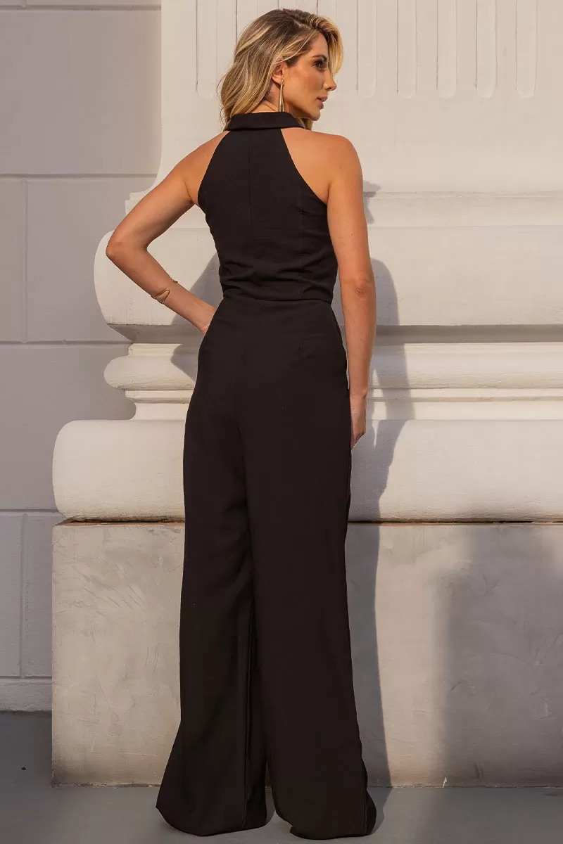 Miss Misses - Daiana Long Jumpsuit With Black Zipper - 54386001 Miss Misses - Daiana Long Jumpsuit With Black Zipper - 54386001