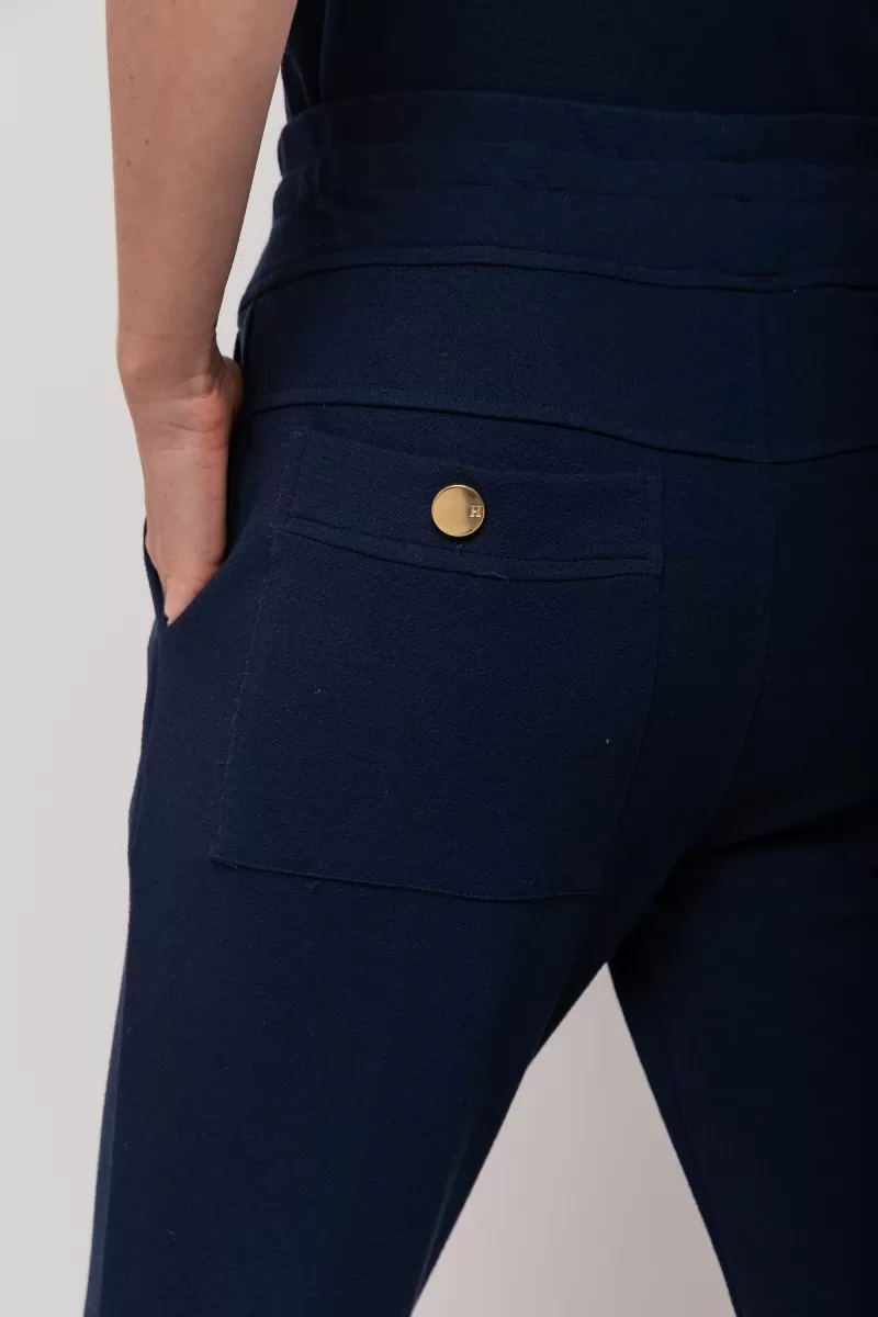 Hidrogênio - NAVY KNIT CREPE JOGGER PANTS WITH CHANNEL - 20118004