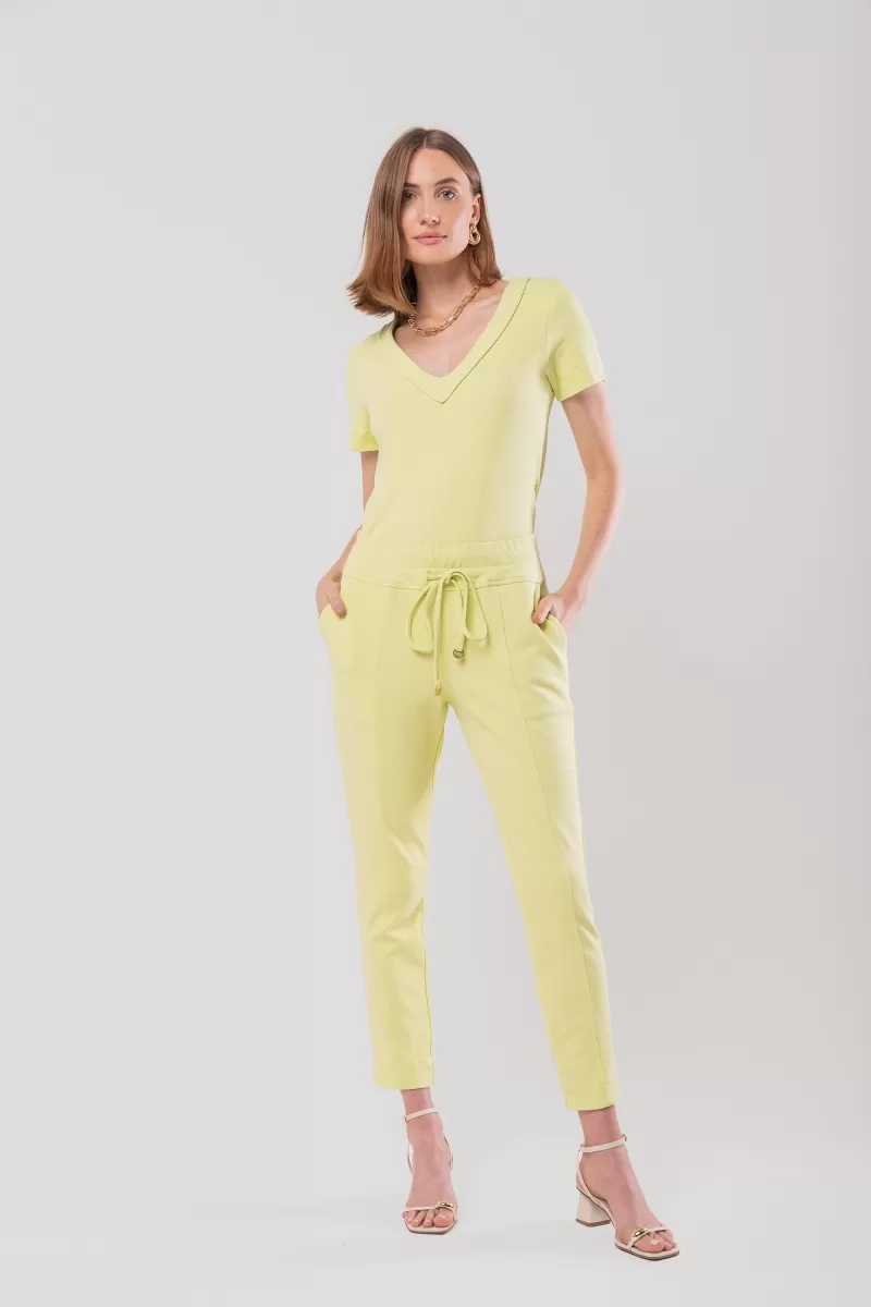 Hidrogênio - WATER GREEN CREPE KNIT JOGGER PANTS WITH CHANNEL - 20118157 Hidrogênio - WATER GREEN CREPE KNIT JOGGER PANTS WITH CHANNEL - 20118157