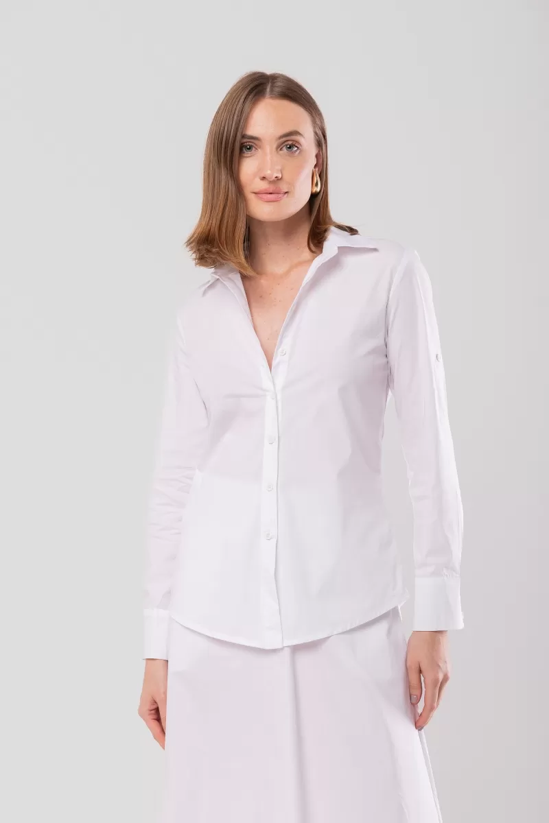 Hidrogênio - CINCHED SHIRT WITH MARTINGALE TRICOLINE WITH WHITE LYCRA - 20128002 Hidrogênio - CINCHED SHIRT WITH MARTINGALE TRICOLINE WITH WHITE LYCRA - 20128002