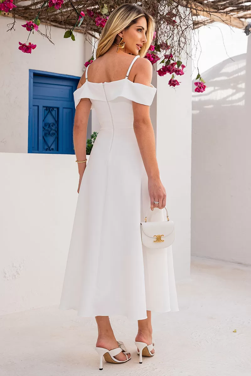 Miss Misses - Flavia Off-the-Shoulder Dress with Straps Off White - 54294030 Miss Misses - Flavia Off-the-Shoulder Dress with Straps Off White - 54294030