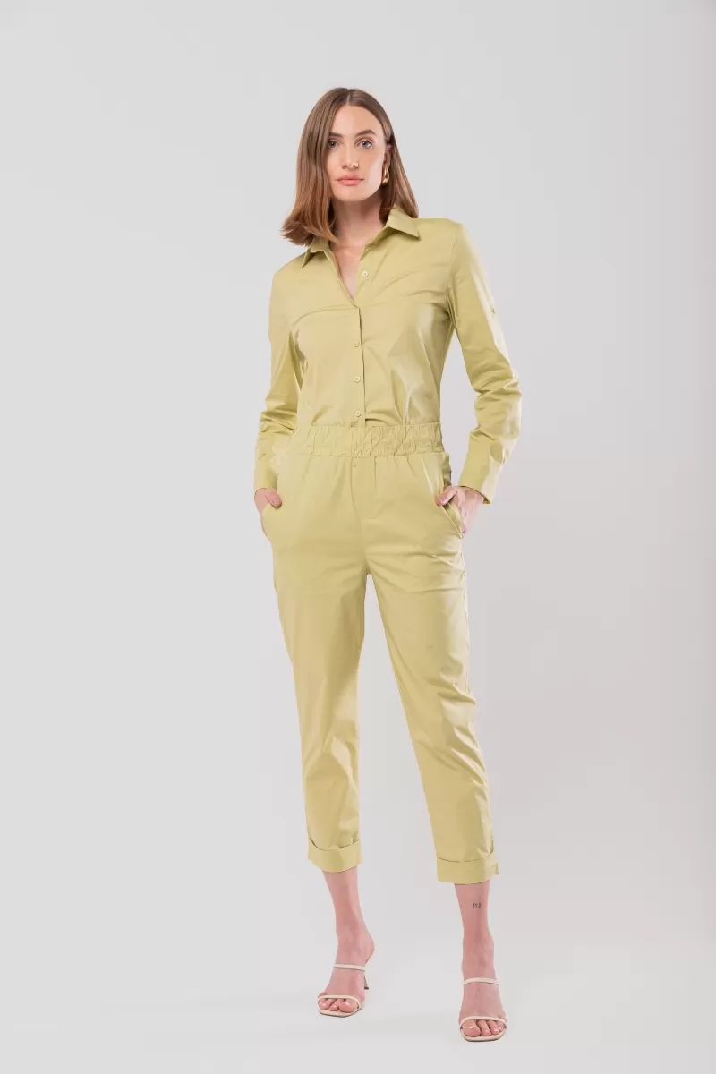 Hidrogênio - CINCHED SHIRT WITH MARTINGALE TRICOLINE WITH WILLOW GREEN LYCRA - 20128557 Hidrogênio - CINCHED SHIRT WITH MARTINGALE TRICOLINE WITH WILLOW GREEN LYCRA - 20128557