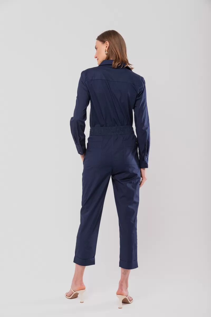 Hidrogênio - CINCHED SHIRT WITH MARTINGALE TRICOLINE WITH NAVY LYCRA - 20128004 Hidrogênio - CINCHED SHIRT WITH MARTINGALE TRICOLINE WITH NAVY LYCRA - 20128004