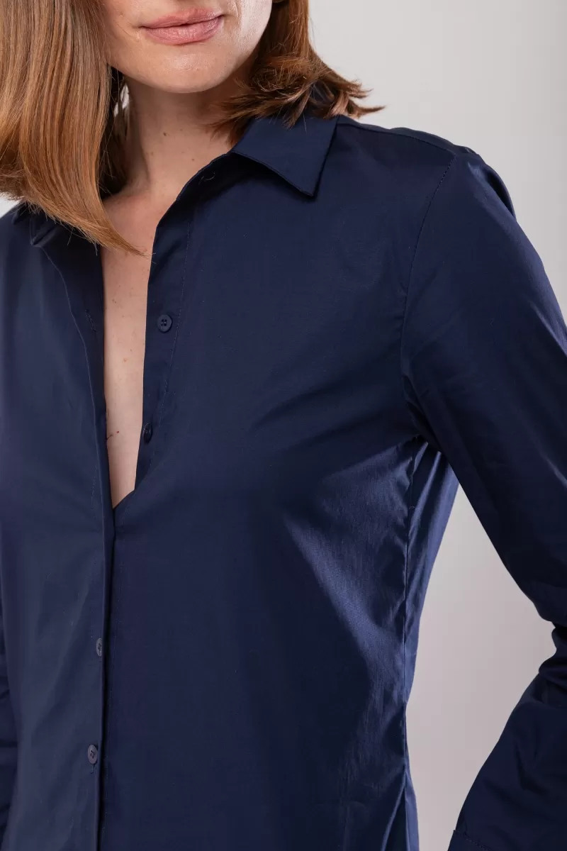 Hidrogênio - CINCHED SHIRT WITH MARTINGALE TRICOLINE WITH NAVY LYCRA - 20128004 Hidrogênio - CINCHED SHIRT WITH MARTINGALE TRICOLINE WITH NAVY LYCRA - 20128004