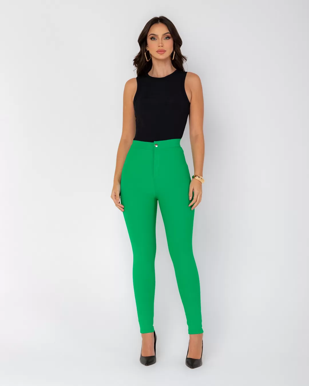 Miss Misses - Miss Misses Skinny Pants With Green Pocket - 18855VERDE Miss Misses - Miss Misses Skinny Pants With Green Pocket - 18855VERDE