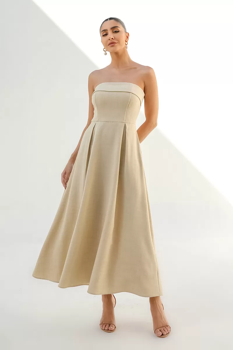 Dot Clothing - Dress Dot Clothing Verônica TQC Beige - 2489BEGE Dot Clothing - Dress Dot Clothing Verônica TQC Beige - 2489BEGE