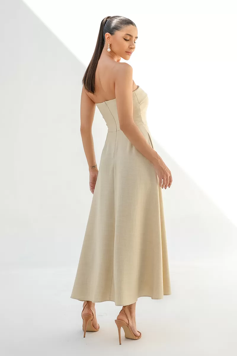 Dot Clothing - Dress Dot Clothing Verônica TQC Beige - 2489BEGE Dot Clothing - Dress Dot Clothing Verônica TQC Beige - 2489BEGE