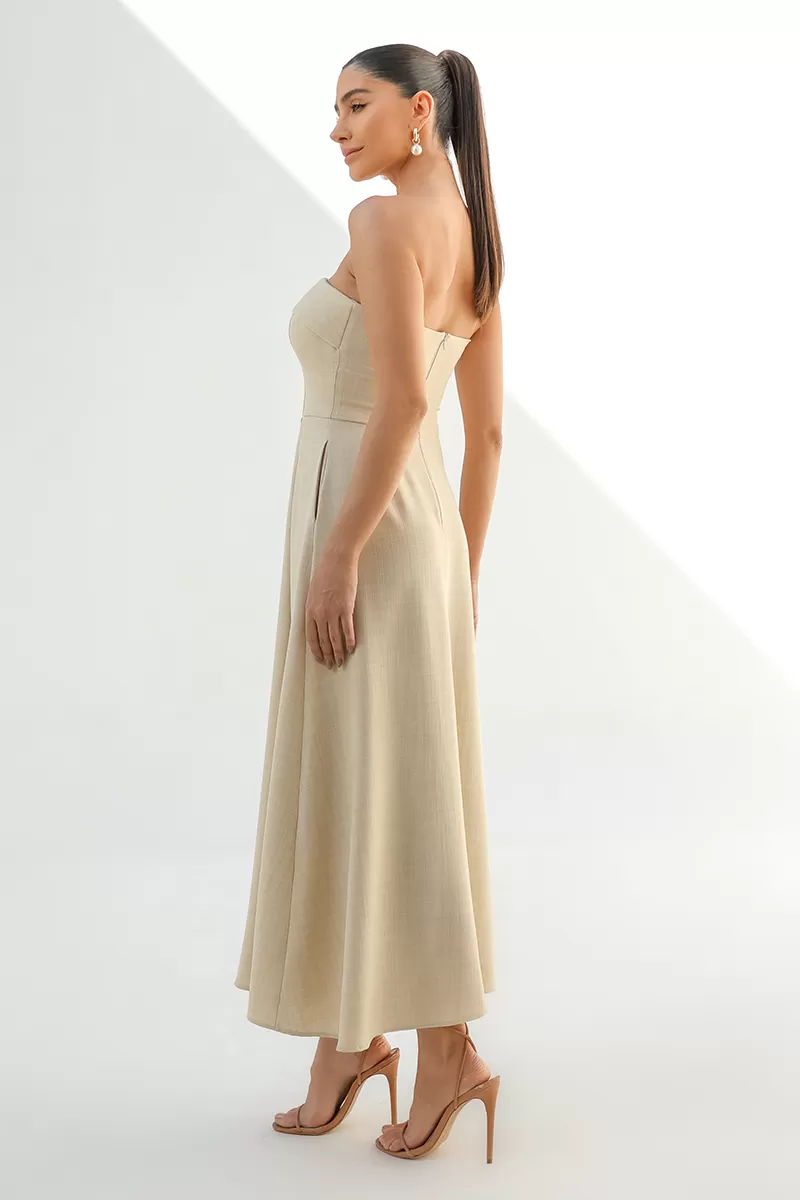 Dot Clothing - Dress Dot Clothing Verônica TQC Beige - 2489BEGE Dot Clothing - Dress Dot Clothing Verônica TQC Beige - 2489BEGE
