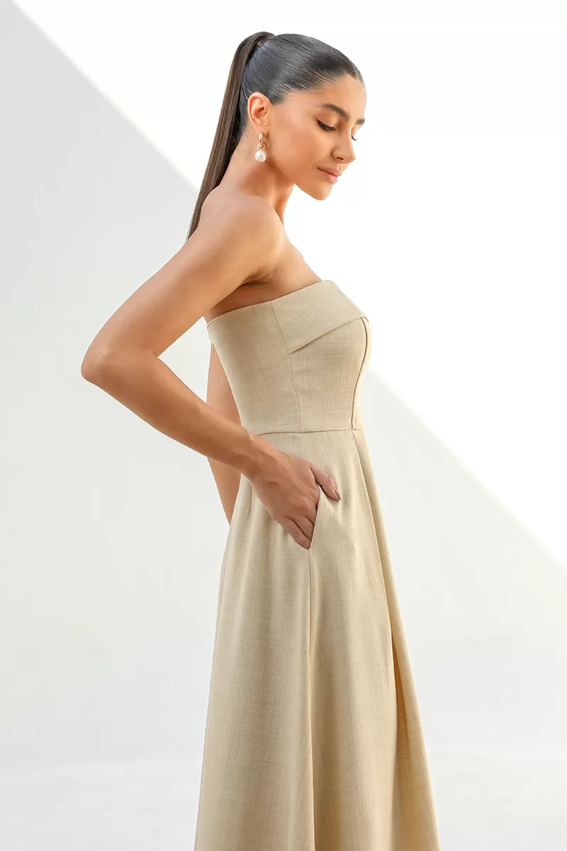 Dot Clothing - Dress Dot Clothing Verônica TQC Beige - 2489BEGE Dot Clothing - Dress Dot Clothing Verônica TQC Beige - 2489BEGE