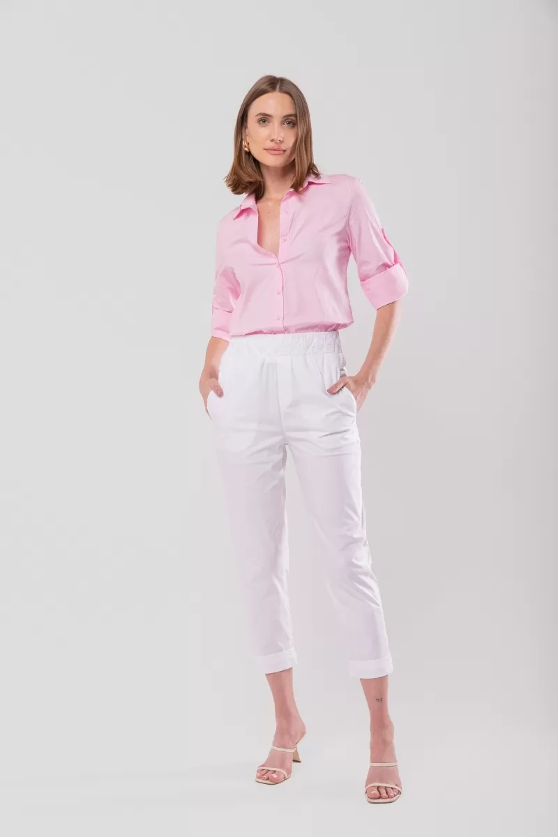Hidrogênio - CARROT PANTS WITH ELASTIC TRICOLINE COSTUME LUIZA WHITE - 20135002 Hidrogênio - CARROT PANTS WITH ELASTIC TRICOLINE COSTUME LUIZA WHITE - 20135002