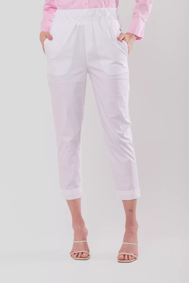 Hidrogênio - CARROT PANTS WITH ELASTIC TRICOLINE COSTUME LUIZA WHITE - 20135002 Hidrogênio - CARROT PANTS WITH ELASTIC TRICOLINE COSTUME LUIZA WHITE - 20135002