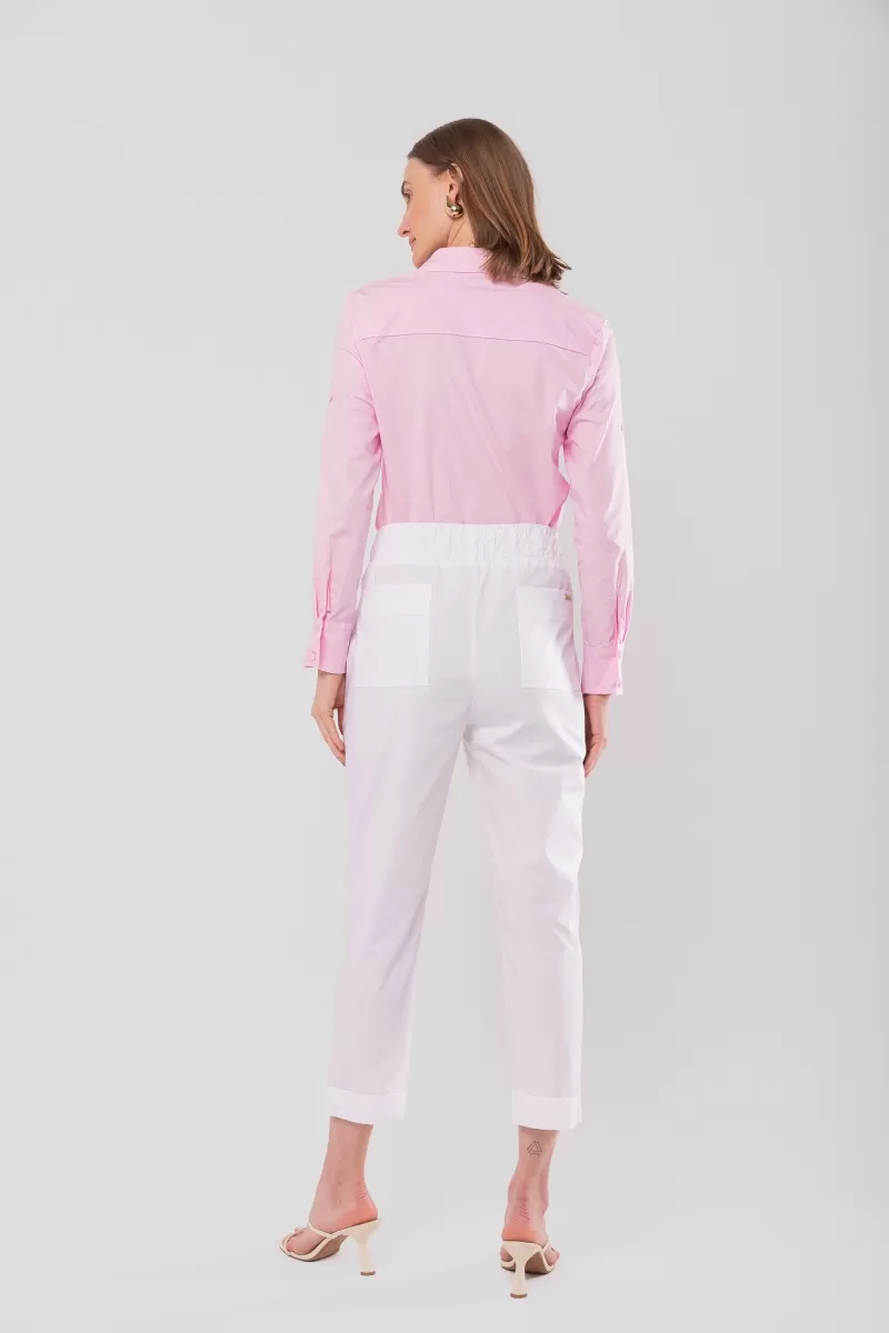 Hidrogênio - CARROT PANTS WITH ELASTIC TRICOLINE COSTUME LUIZA WHITE - 20135002 Hidrogênio - CARROT PANTS WITH ELASTIC TRICOLINE COSTUME LUIZA WHITE - 20135002