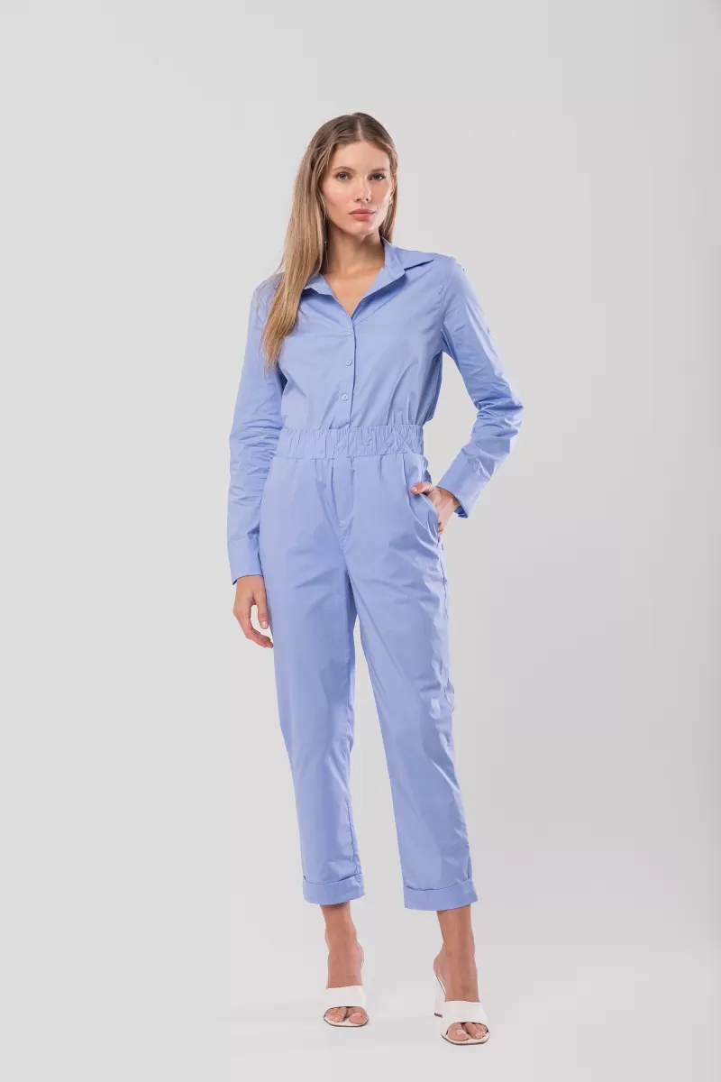 Hidrogênio - CARROT PANTS WITH ELASTIC TRICOLINE COSTUME LUIZA BLUE HORTESIA - 20135556 Hidrogênio - CARROT PANTS WITH ELASTIC TRICOLINE COSTUME LUIZA BLUE HORTESIA - 20135556
