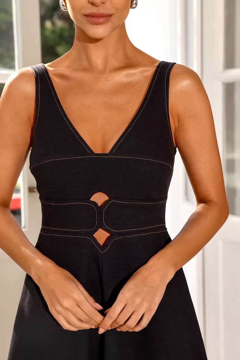 Dot Clothing - Dress Dot Clothing Paula Midi Black - 2503PRETO Dot Clothing - Dress Dot Clothing Paula Midi Black - 2503PRETO