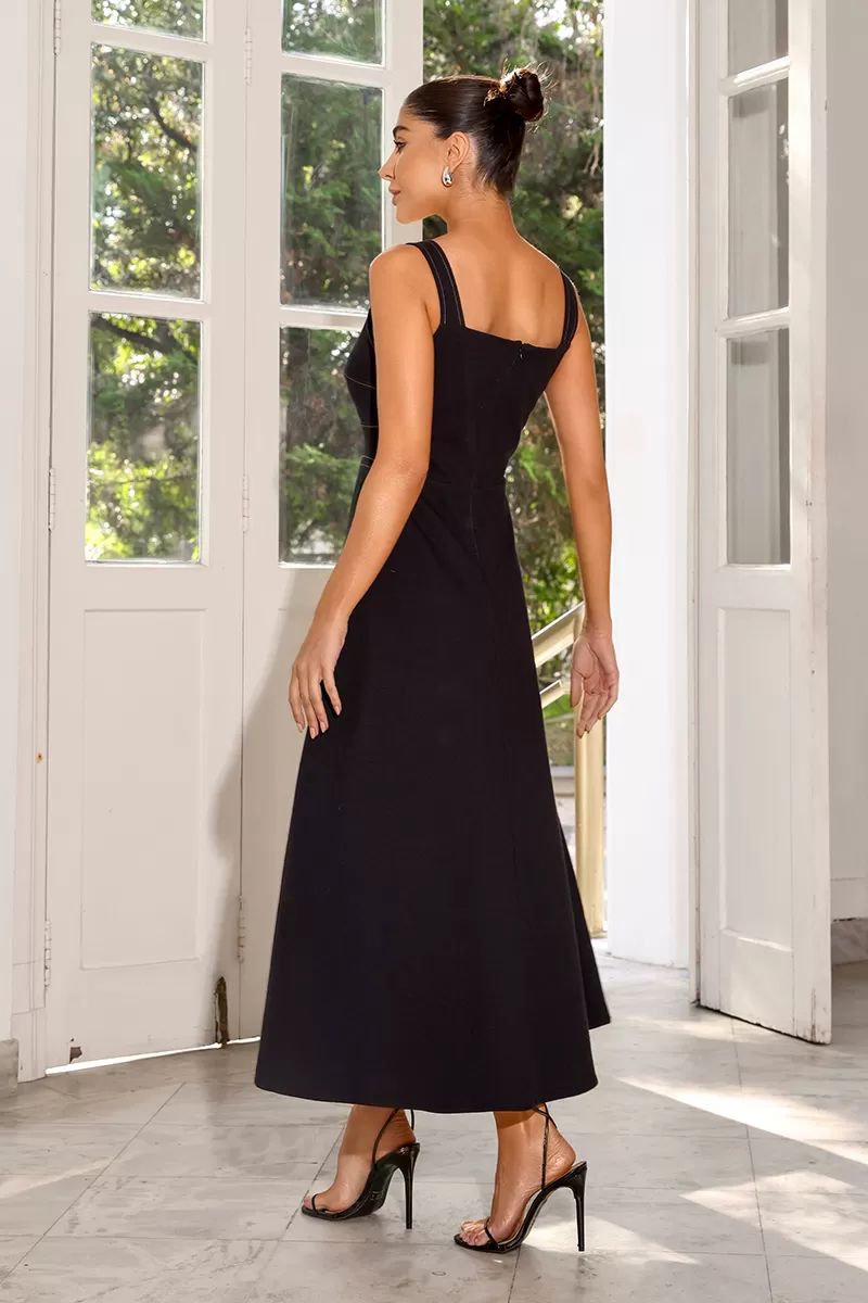 Dot Clothing - Dress Dot Clothing Paula Midi Black - 2503PRETO Dot Clothing - Dress Dot Clothing Paula Midi Black - 2503PRETO