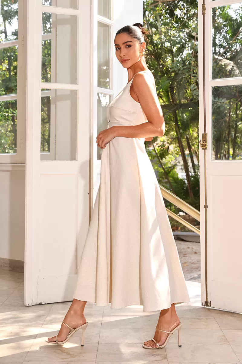Dot Clothing - Dress Dot Clothing Paula Midi Beige - 2503BEGE Dot Clothing - Dress Dot Clothing Paula Midi Beige - 2503BEGE