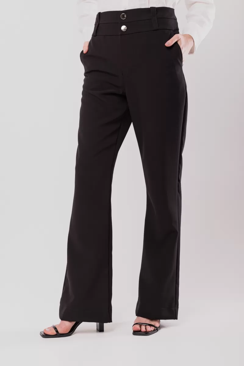 Hidrogênio - RITA BLACK TAILORED FLARE PANTS WITH POCKETS - 20158001 Hidrogênio - RITA BLACK TAILORED FLARE PANTS WITH POCKETS - 20158001