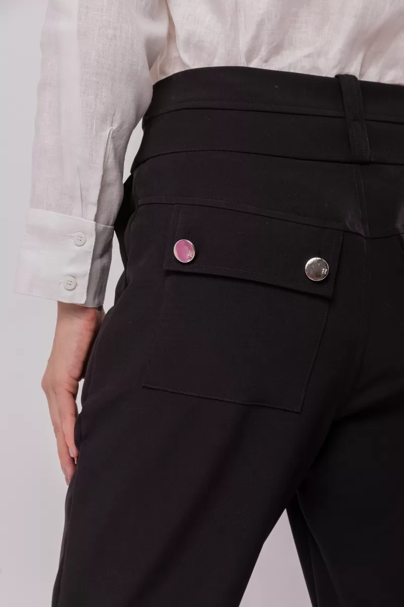 Hidrogênio - RITA BLACK TAILORED FLARE PANTS WITH POCKETS - 20158001 Hidrogênio - RITA BLACK TAILORED FLARE PANTS WITH POCKETS - 20158001