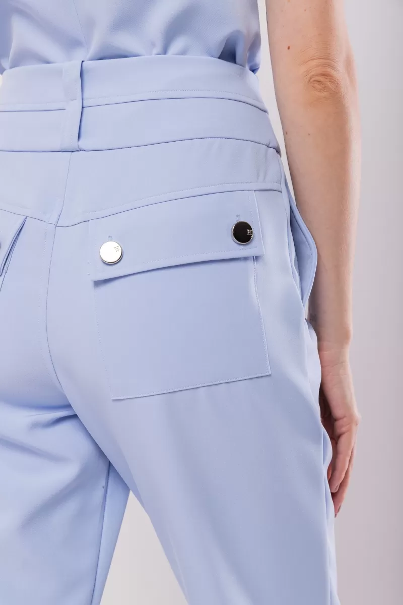 Hidrogênio - RITA BABY BLUE TAILORED FLARE PANTS WITH POCKETS - 20158111 Hidrogênio - RITA BABY BLUE TAILORED FLARE PANTS WITH POCKETS - 20158111