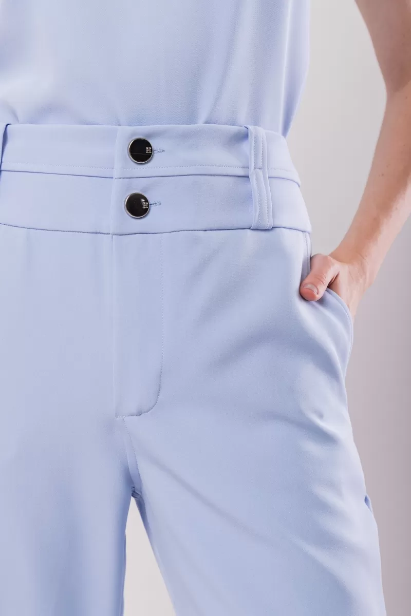 Hidrogênio - RITA BABY BLUE TAILORED FLARE PANTS WITH POCKETS - 20158111 Hidrogênio - RITA BABY BLUE TAILORED FLARE PANTS WITH POCKETS - 20158111