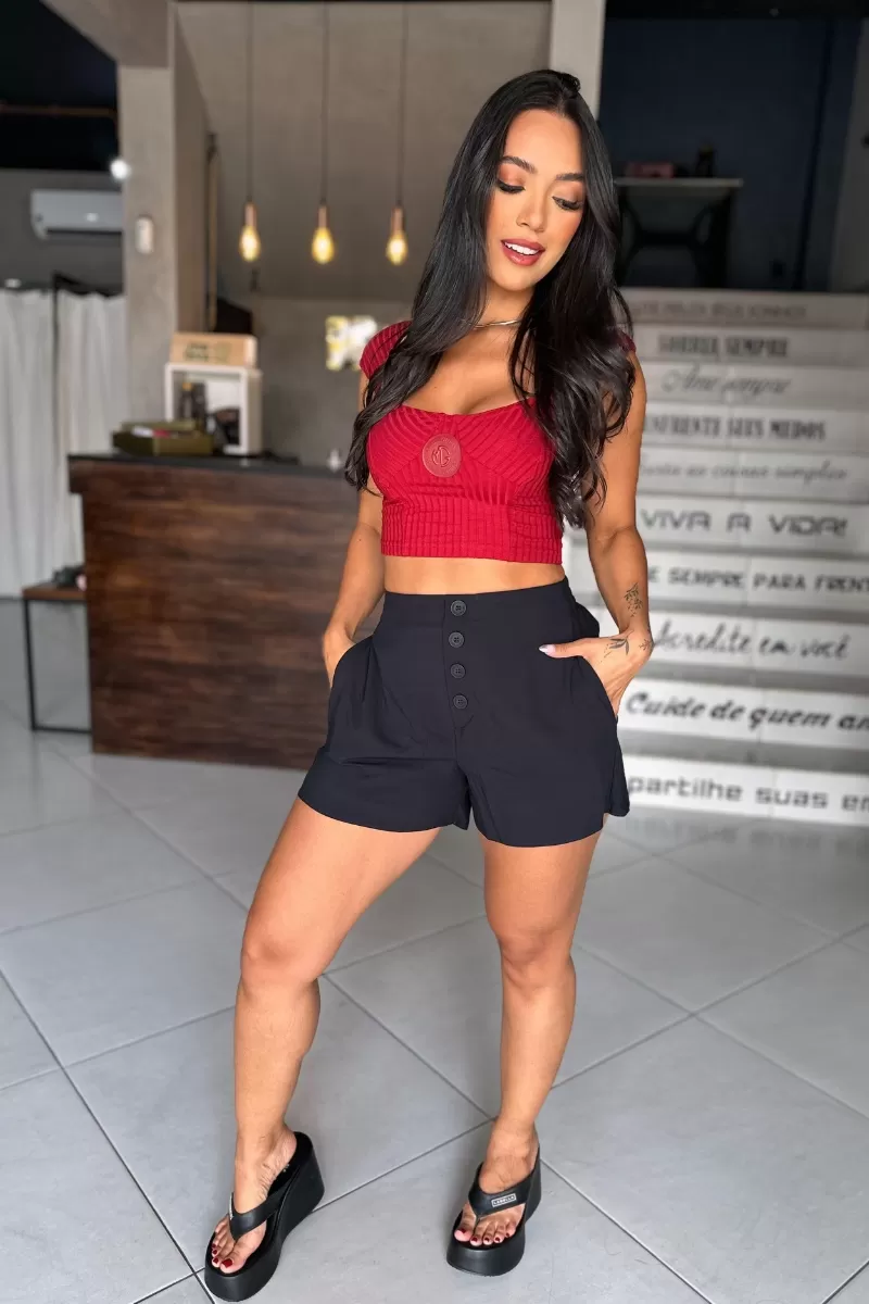 Maria Gueixa - MARIA GUEIXA RIBBED TOP IN BURGUNDY - 11281 Maria Gueixa - MARIA GUEIXA RIBBED TOP IN BURGUNDY - 11281