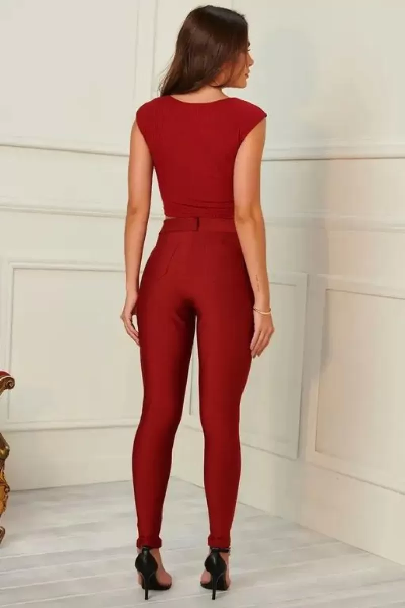 Maria Gueixa - MARIA GUEIXA RIBBED TOP IN BURGUNDY - 11281 Maria Gueixa - MARIA GUEIXA RIBBED TOP IN BURGUNDY - 11281