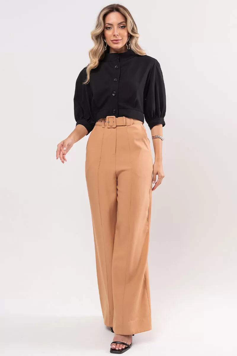 Miss Misses - Miss Misses Tailored Pants with Beige Belt - 54299215 Miss Misses - Miss Misses Tailored Pants with Beige Belt - 54299215