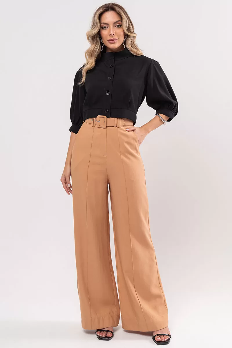 Miss Misses - Miss Misses Tailored Pants with Beige Belt - 54299215 Miss Misses - Miss Misses Tailored Pants with Beige Belt - 54299215