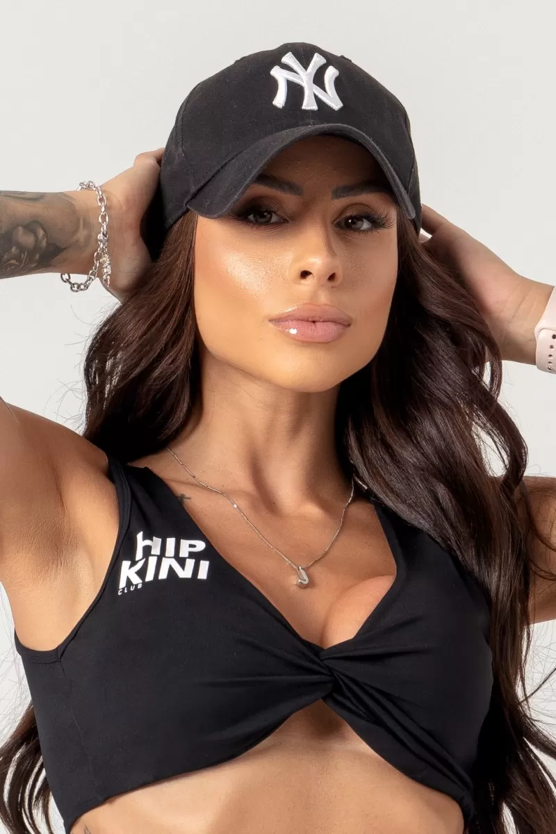 Hipkini - Top Follow the Sun Preto frente torcida e silk - 33330747