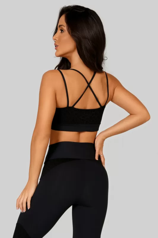 Lets Gym - Black Wild Top - 2506PT