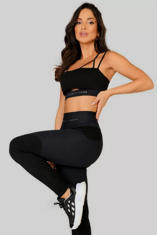 Lets Gym - Black Wild Top - 2506PT