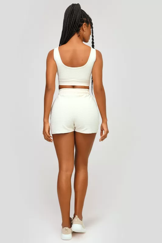 Lets Gym - Off White Snug Shorts - 2518OFW Lets Gym - Off White Snug Shorts - 2518OFW