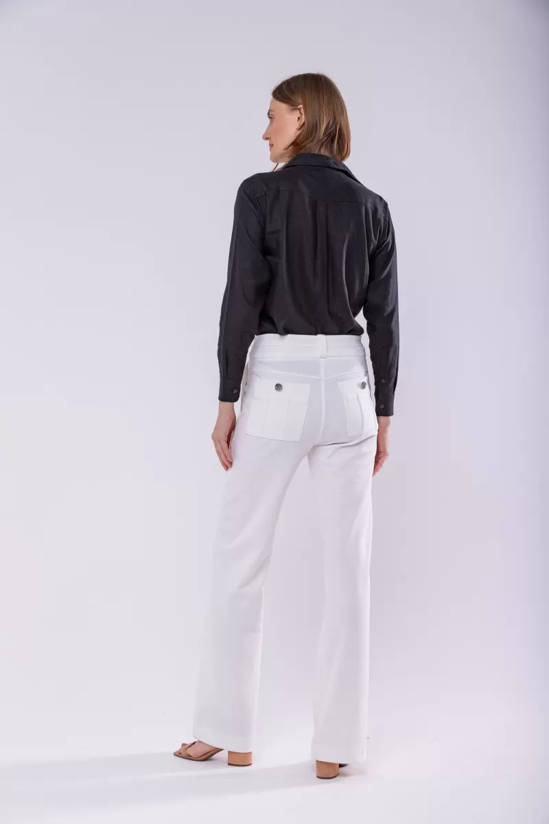 Hidrogênio - KIARA OFF WHITE FLARE PANTS - 19654018 Hidrogênio - KIARA OFF WHITE FLARE PANTS - 19654018