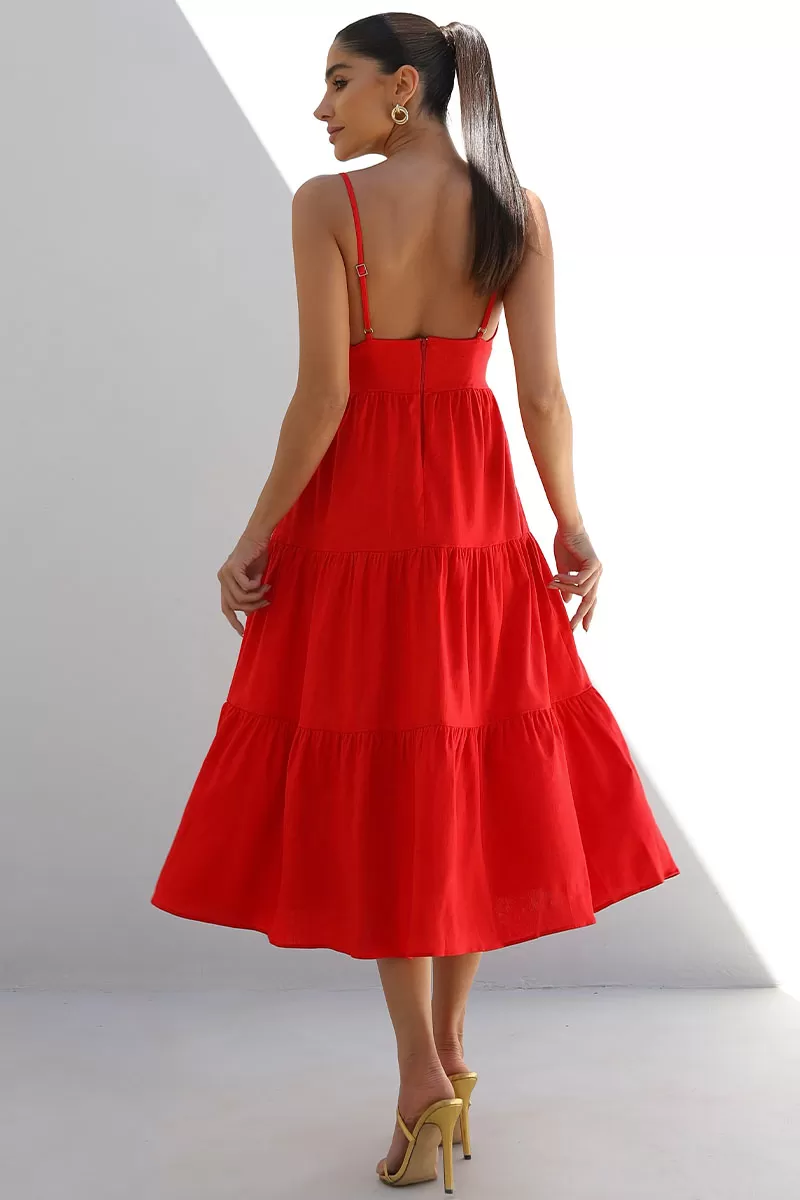 Miss Misses - Misses Rafaela Dress With Red Bulge Top - 54394VERM Miss Misses - Misses Rafaela Dress With Red Bulge Top - 54394VERM