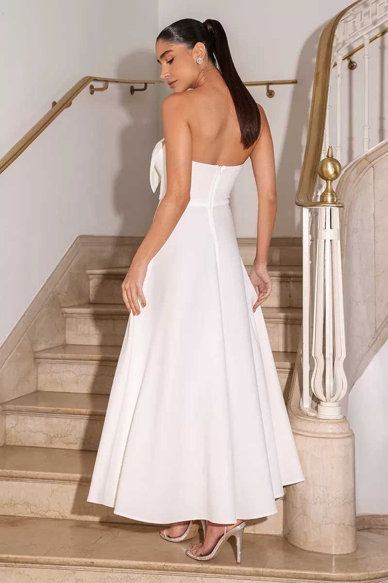 Dot Clothing - Dress Dot Clothing Julia TQC White Bow - 2515BRANCO Dot Clothing - Dress Dot Clothing Julia TQC White Bow - 2515BRANCO