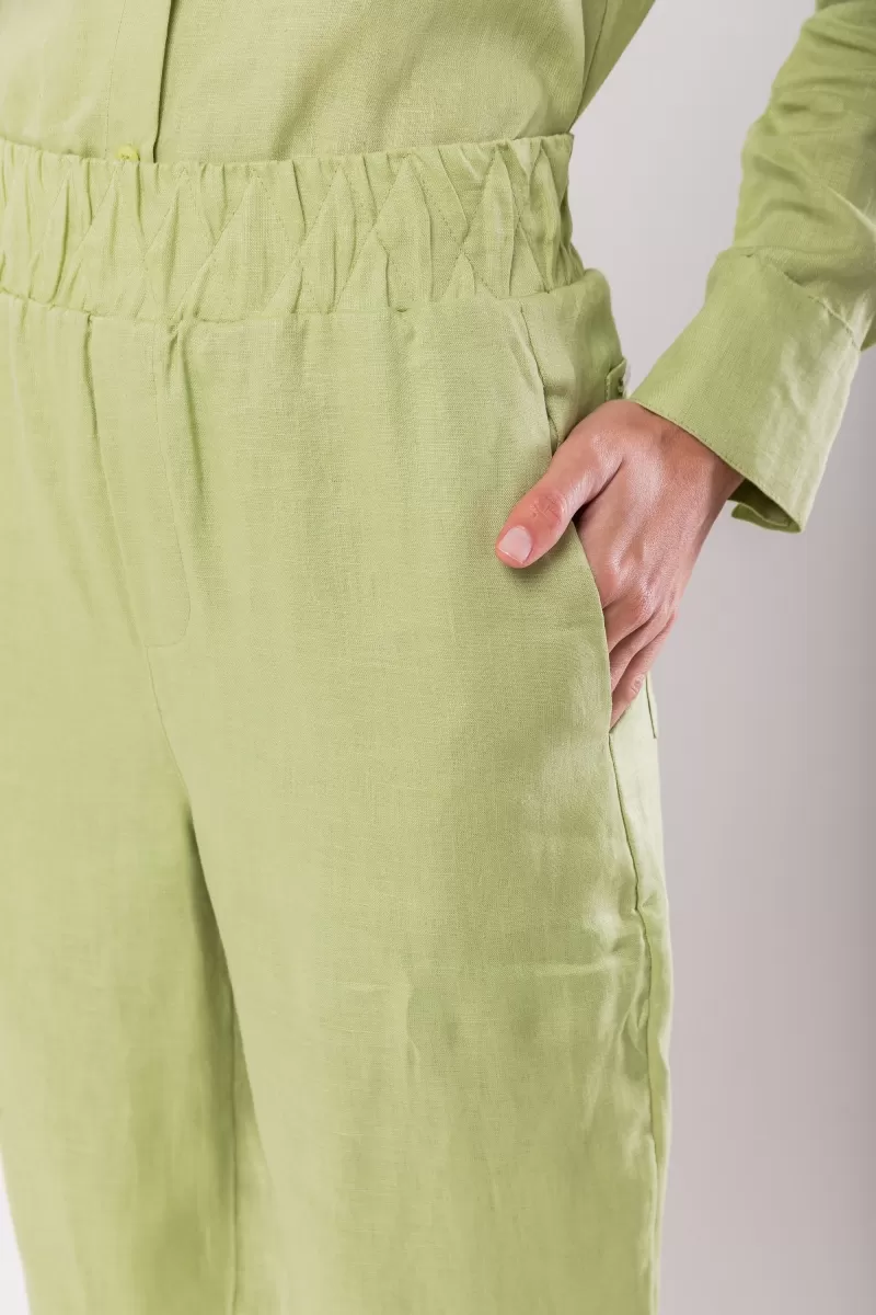 Hidrogênio - CARROT POLIANA 100% GREEN LINEN PANTS - 19886009 Hidrogênio - CARROT POLIANA 100% GREEN LINEN PANTS - 19886009