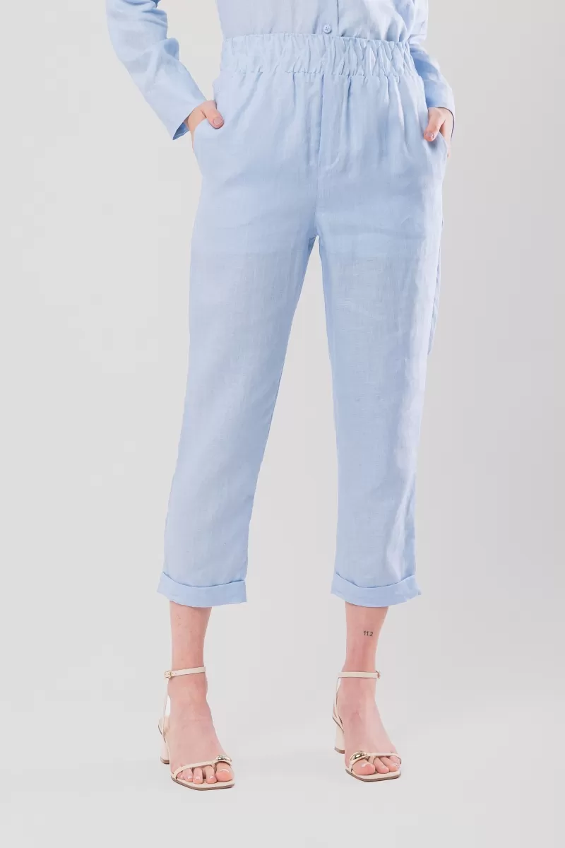 Hidrogênio - CARROT POLIANA 100% BABY BLUE LINEN PANTS - 19886111 Hidrogênio - CARROT POLIANA 100% BABY BLUE LINEN PANTS - 19886111