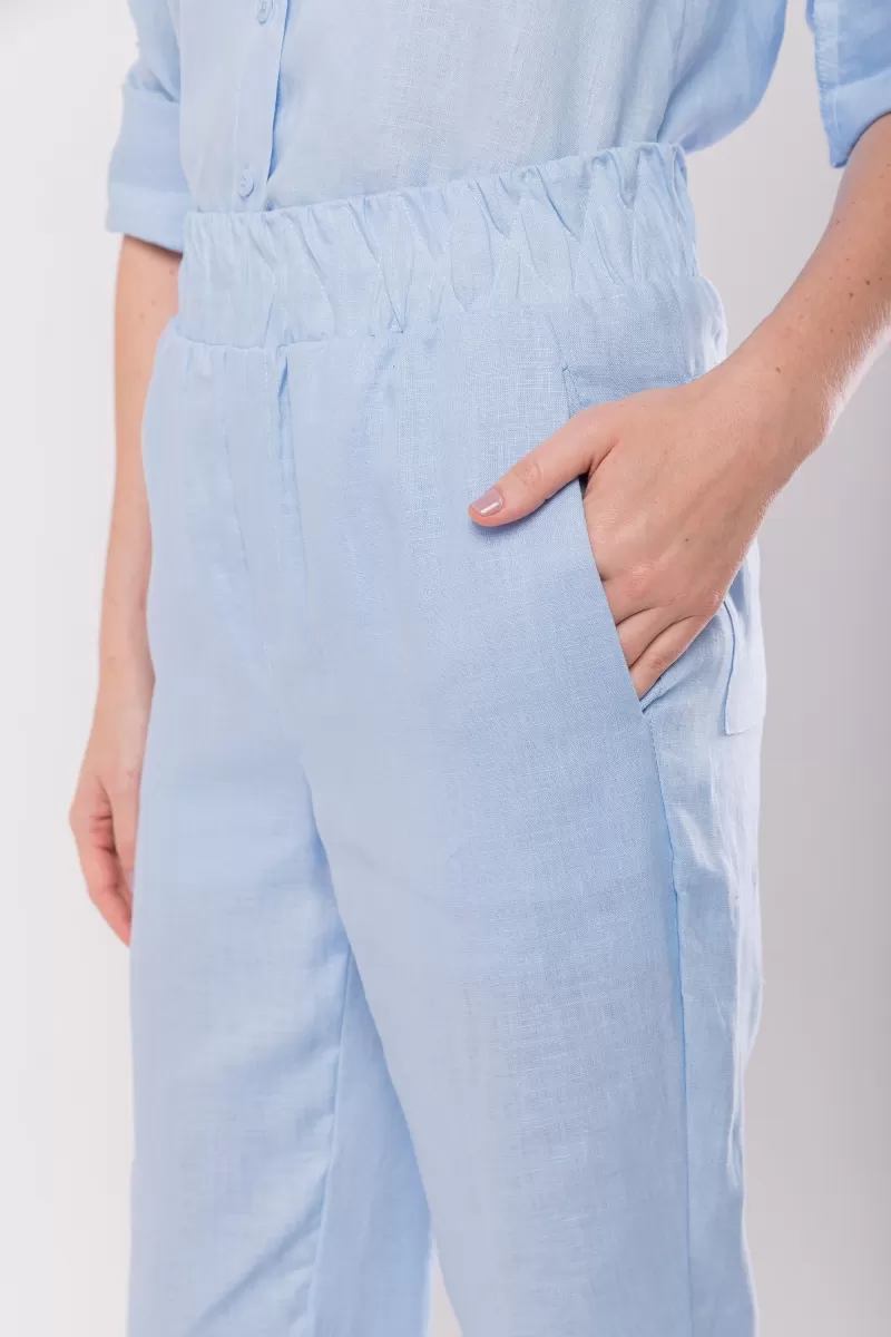 Hidrogênio - CARROT POLIANA 100% BABY BLUE LINEN PANTS - 19886111 Hidrogênio - CARROT POLIANA 100% BABY BLUE LINEN PANTS - 19886111