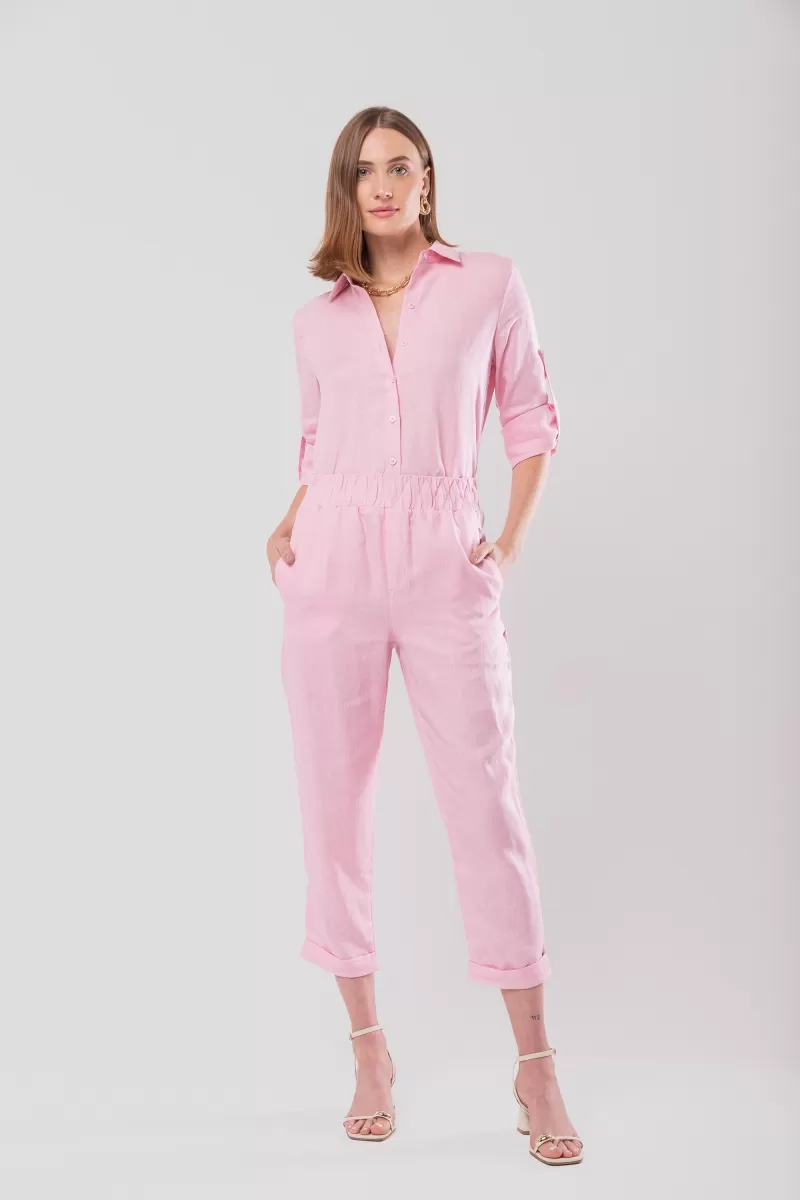 Hidrogênio - CARROT POLIANA 100% PINK LINEN PANTS - 19886021 Hidrogênio - CARROT POLIANA 100% PINK LINEN PANTS - 19886021