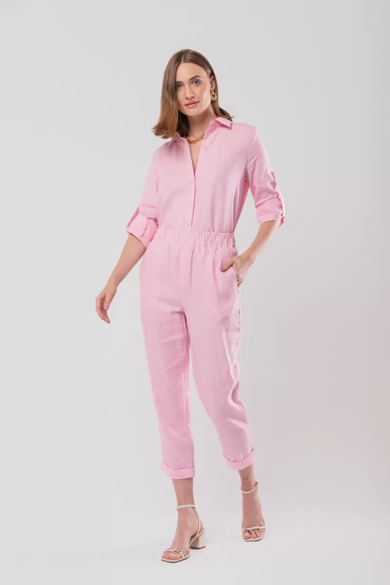 Hidrogênio - CARROT POLIANA 100% PINK LINEN PANTS - 19886021 Hidrogênio - CARROT POLIANA 100% PINK LINEN PANTS - 19886021