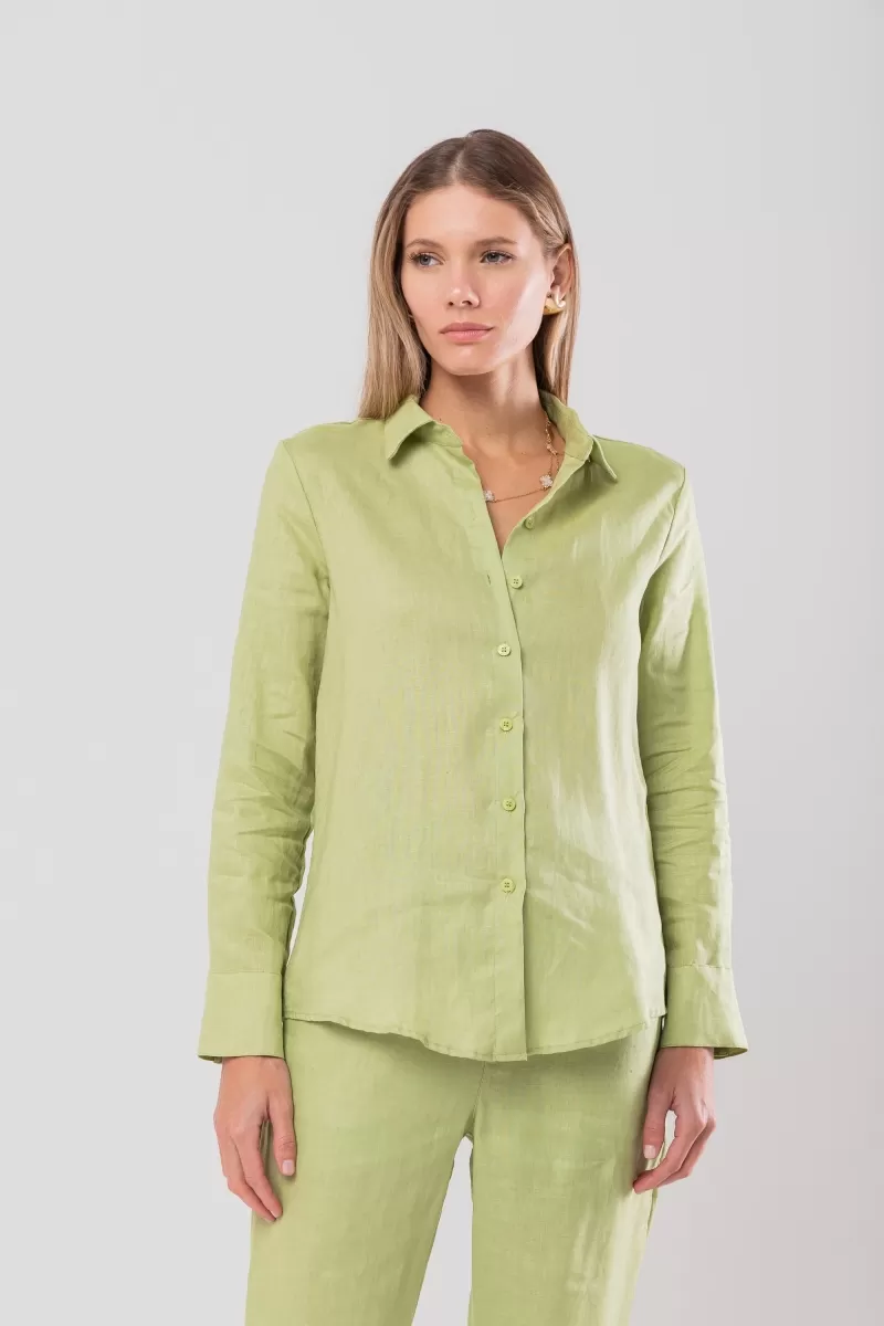 Hidrogênio - 100% LIGHT GREEN LINEN SHIRT - 19875462 Hidrogênio - 100% LIGHT GREEN LINEN SHIRT - 19875462