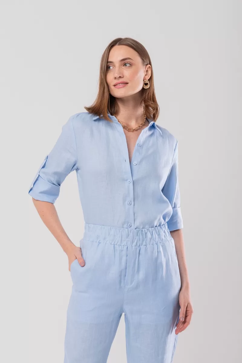 Hidrogênio - 100% BABY BLUE LINEN SHIRT - 19875111 Hidrogênio - 100% BABY BLUE LINEN SHIRT - 19875111